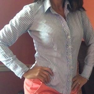 Lilly Pulitzer button up striped CLASSY top